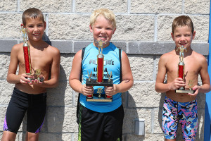 Jay McCaskill (left) and Josiah McCaskill (right) finished second and third respectively for Louisburg in the high points standings for the 8-and-under boys.
