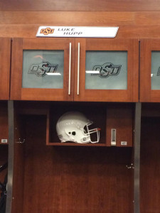 Hupp was welcomed to the Oklahoma State football team and given his own locker for earning a walk-on spot.