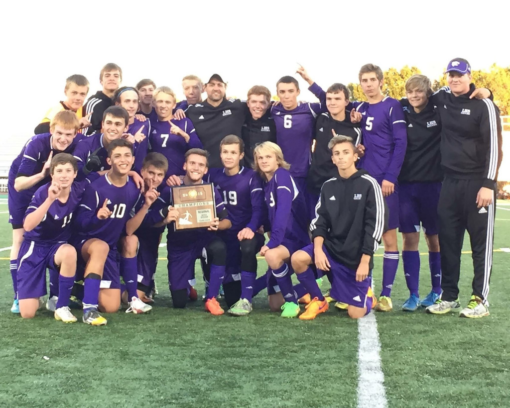 The Louisburg High School soccer team captured its first regional crown since 2010 after a 2-0 win over Coffeyville.