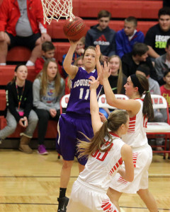 Isabelle Holtzen rises up for a shot Friday during the Lady Cats' league game in Ottawa.