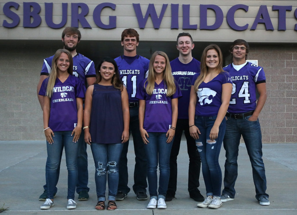 The 2016 LHS fall homecoming candidates are (front row, from left) Lauren Becker, Rio Sierra, Hanna Becker, Paige Buffington; (back) T.J. Dover, Grant Harding, Carson Tappan and Jake Hill.